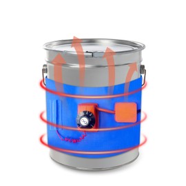 UPGRADED Blue 5 Gallon Metal Drum Heater with Twist Temperature Control, YeloDeer 120V 800 Watt Barrel Heater Band for Swamp Bucket Boiler Operates in 86 ℉-302 ℉ for Honey Pail