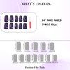 IMRAIN Press on Nails Medium Square Fake Nails Blue Purple