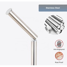 Toilet Roll Holder Free Standing Spare Roll Holder with Swivel Action Extra Storage (Silver)