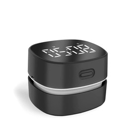 ODISTAR - Aspiradora de contador, mini barredora de polvo de mesa con temporizador digital, resistencia de hasta 400 minutos, giratoria de 360º para limpiar virutas de goma, teclado de regalo para