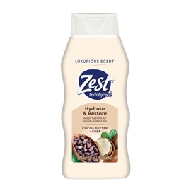 Zest Body Wash - Enriched with Wild Cocoa Butter and Shea - Hydrating Body Soap - Suitable for All Skin Types - Cocoa Butter and Shea - 20 oz