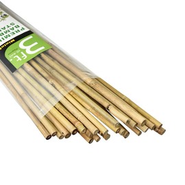 Mininfa Natural Bamboo Stakes 3 Feet, Eco-Friendly Garden Stakes, Plant Stakes Supports Climbing for Tomatoes, Trees, Beans, 25 Pack