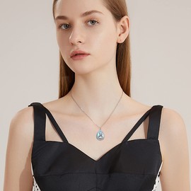 YAFEINI Sterling Silver Mushroom/Owl/Cat/Phoenix/Fairy/Highland Cow/Flamingo/Horse/Teddy Bear Necklace Moonstone Jewelry Mothers Day Gifts for Women, Sterling Silver, No Gemstone