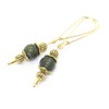 Vintage style Thurcolas earrings in Taiwan green jade mounted on
