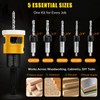 5PCS Countersink Drill Bit Set, Low Friction Depth Stop, 1/8