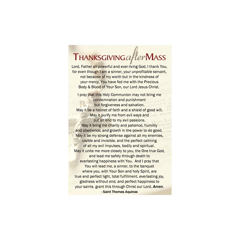 Catholic Springtime Prayer Before and After Mass Large Holy Card