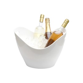 Insulated Ice Bucket for Parties 8L, Large Champagne Bucket for Cocktail Bar, Acrylic Ice Tub White
