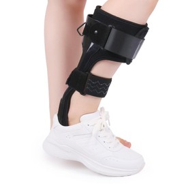 Drop Foot Stabilizer for Men & Women - AFO Foot Drop Brace - Drop Foot Braces for Walking - AFO Brace Walking with Shoe - Ankle Foot Orthosis for Stroke (Left, X-Large)
