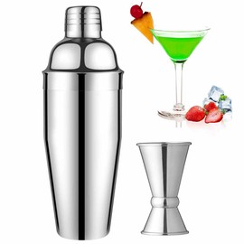 750 ml Cocktail Shakers Stainless Steel Cocktail Maker Drink Shaker Martini Drink Shaker Bar Shaker Bartender Shaker Bar Set Accessories for Mixed Drinks for Home, Birthday, Christmas