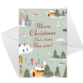 RED OCEAN Christmas Card For Mum Dad Nan Grandad Neighbour Friend Happy New Year Cards Card For Sister Brother Uncle Auntie