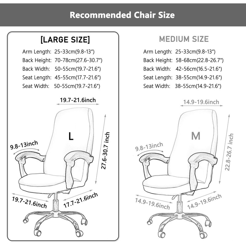 Melaluxe Office Chair Cover with Armrest Covers， Universal Stretch Desk
