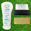 【Lettering Lines】Golf Headcover, Hologram Lettering, Waterproof, Driver Fairway Hybrid (UT),