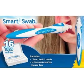 Smart Swab The Original Spiral Ear Wax Remover Kit with 16 Replaceable Tips