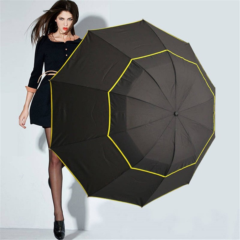Kalolary Extra Large Golf Umbrella Folding Umbrella Rainproof Compact Black