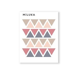 MILUKA Triangle Wall Stickers for Bedrooms, Living Room | Geometric Wall Art Stickers Boho Home Decor | Kids Wall Stickers & Murals Baby Room Decoration | Baby Wall Stickers for Nursery | 56 ud (Pink)