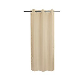 Stall Size No Hook Beige Shower Curtain Soft Microfiber - 36" Wide Small Fabric Shower Curtain Set for Narrow Stall, Waterproof & Washable, Bottom Magnets, Beige, 36x74