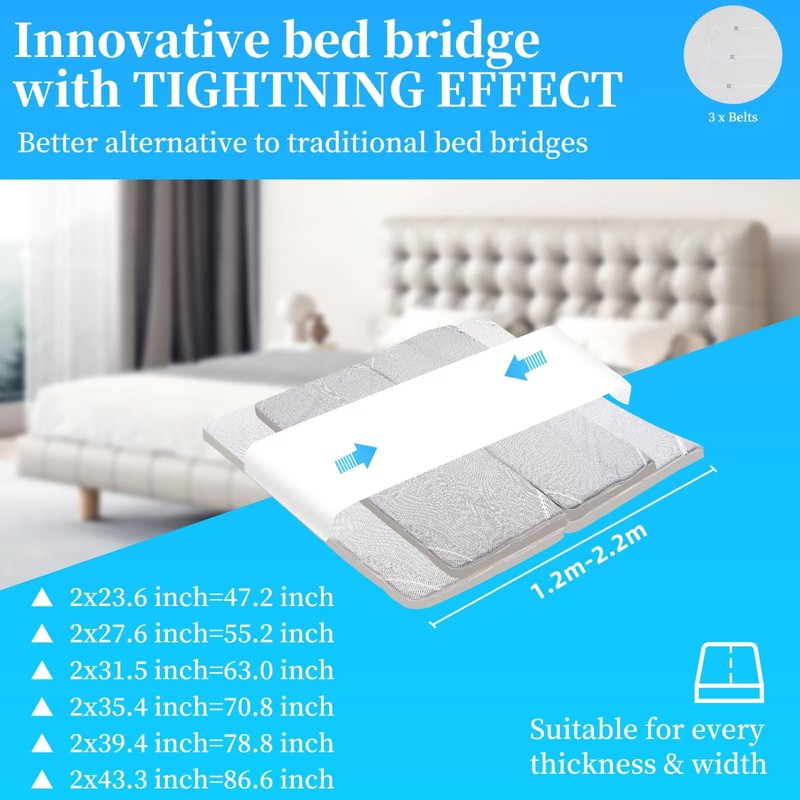 EASYMALL Bed Bridge | Split King Gap Filler | Twin
