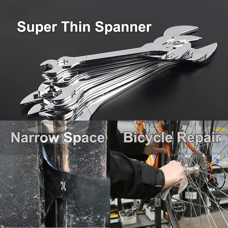 Leliafleury Super Thin Spanner, 2Pcs 16mm x 17mm Double Open