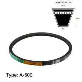 sourcing map A500 V-Belts 500mm Inner Girth 13mm Top Width 8mm Thickness JIS Standard A-Section Rubber Drive Transmission Belt for Washing Machine