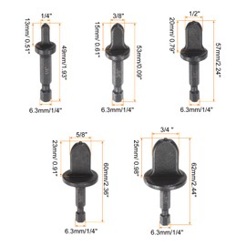 uxcell Swage Tube Expander Drill Bit Set 1/4" Hex Handle Repairing Flaring Tool with 1/4" 3/8" 1/2" 5/8" 3/4" Bits for Air Conditioning Copper Aluminum Pipe