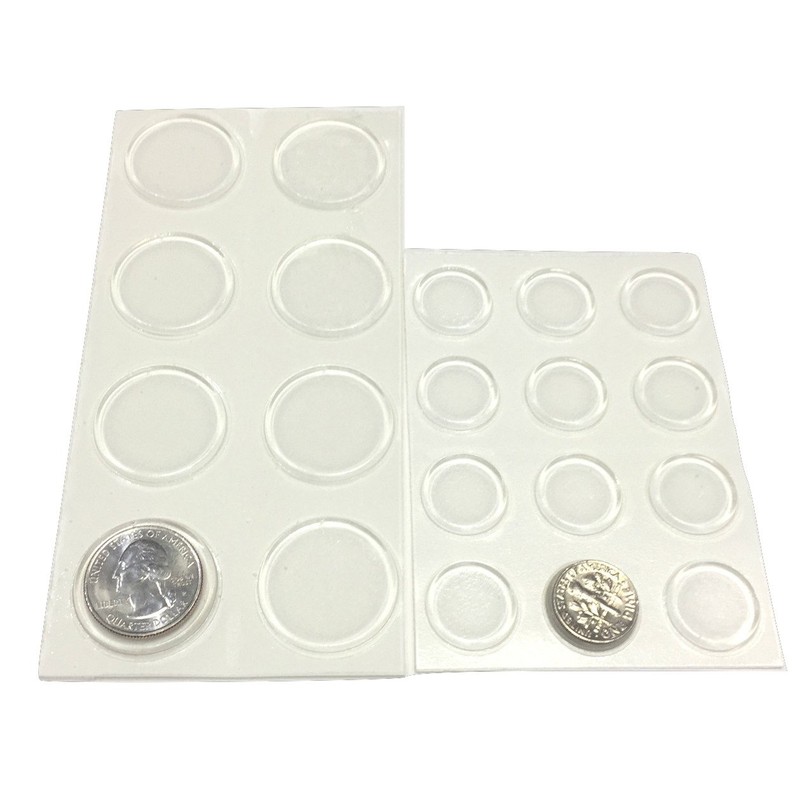 Round Clear Adhesive Bumpers Combo (Large, Medium) - Transparent Self