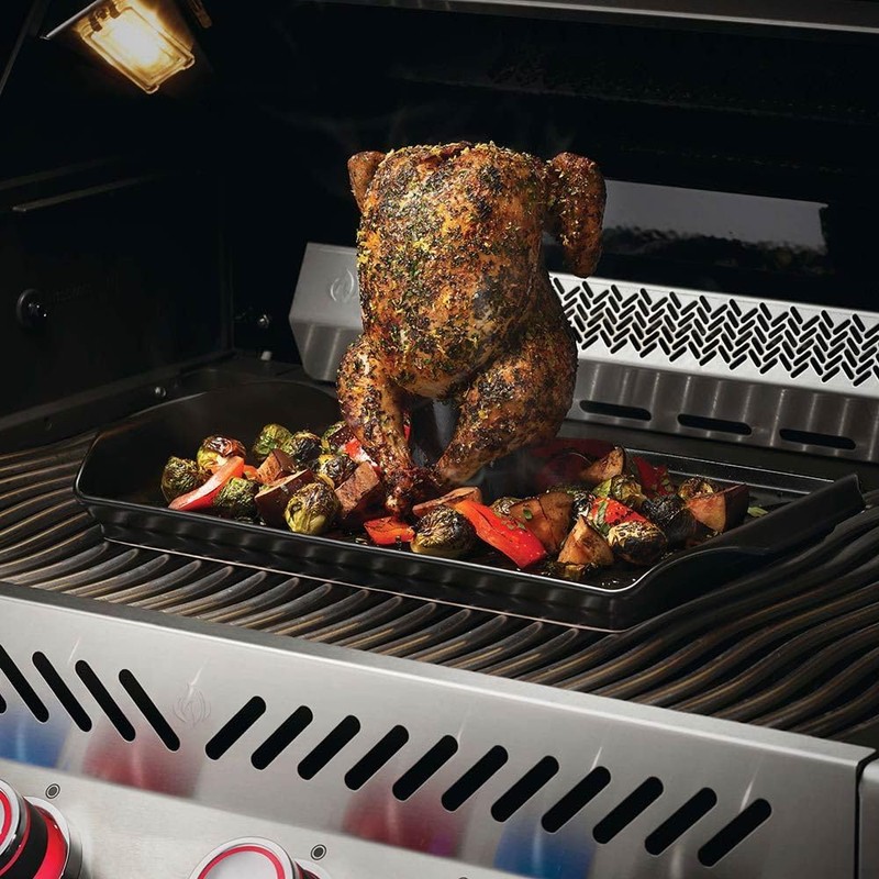 Napoleon Grilling Professional Ceramic Coated Chicken Roaster and Beer Can