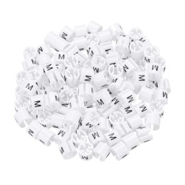 sourcing map Clothes Hanger Marker M Size Tag Fit 3mm Rod White for Garment Clothing Color Coding, Pack of 150