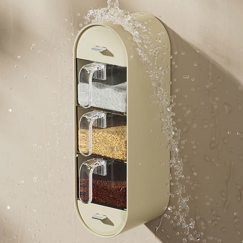 Wall Mounted Spice Box Plastic Punch Free Easy To Clean