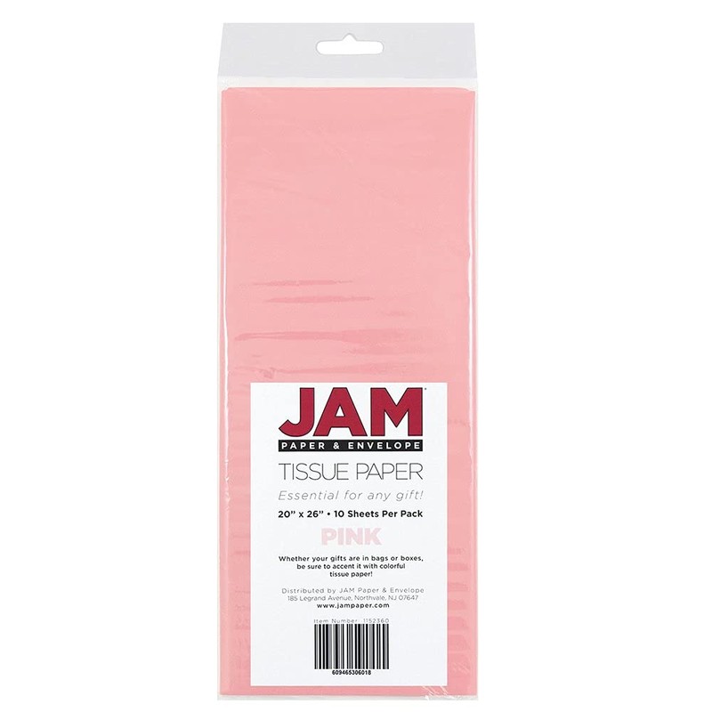 JAM PAPER Tissue Paper - Pink - 10 Sheets/Pack