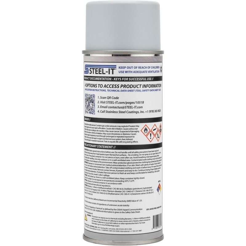 Steel-It 1051B Polyurethane Aerosol, Industrial Paint Coatings, Weldable, Easy to