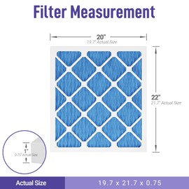 Maycold 20x22x1 MERV 11 Pleated Air Filter (6-Pack) High-Efficiency HVAC & Furnace Replacement Filters Exact Size: 19.70" x 21.70" x 0.75" Individually Wrapped for Clean & Convenient Use
