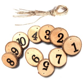 Rustic Wood Table Number, Wooden Table Number 1 to 10 Wedding Table Number Wedding Seating Chart Board for Wedding Reception Decorations