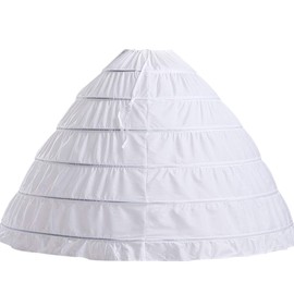 Jaaytct Women’s 6 Hoop Skirt A-Line Floor Length Petticoat Slips Underskirt Crinoline for Wedding Dress Ball Gown