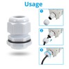 10 Pack M20 20mm IP68 Waterproof White Cable Glands, Suitable