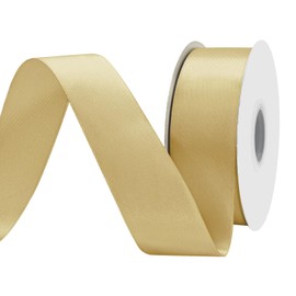 BVIEAKD Gold Satin Ribbon - 1-1/2" x 50 Yards Double Faced Solid Color Ribbon for Crafts Weddings Bow Making & More
