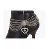 Unbranded Women Silver Metal Chain Boot Bracelet Shoe Anklet Heart