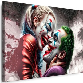 Myartstyle - Pictures Joker 100 x 70 cm Canvas Pictures XXL - 1-Piece Wall Pictures Film Popular Movies Art Prints w-P-2020-158