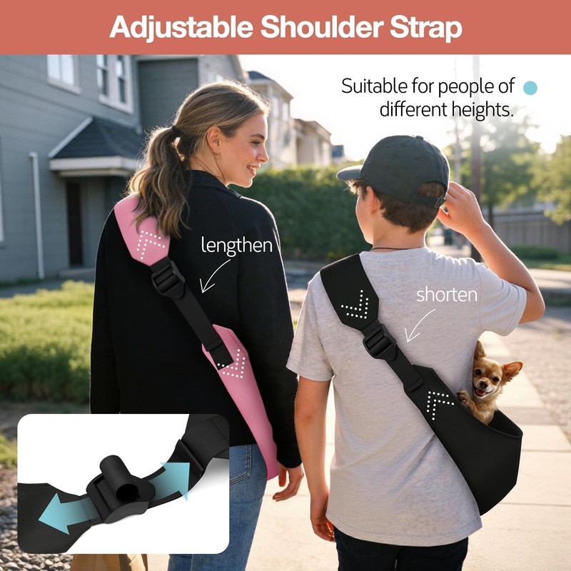 YUDODO Adjustable Dog Sling Carrier for Small Dogs, Puppy Crossbody