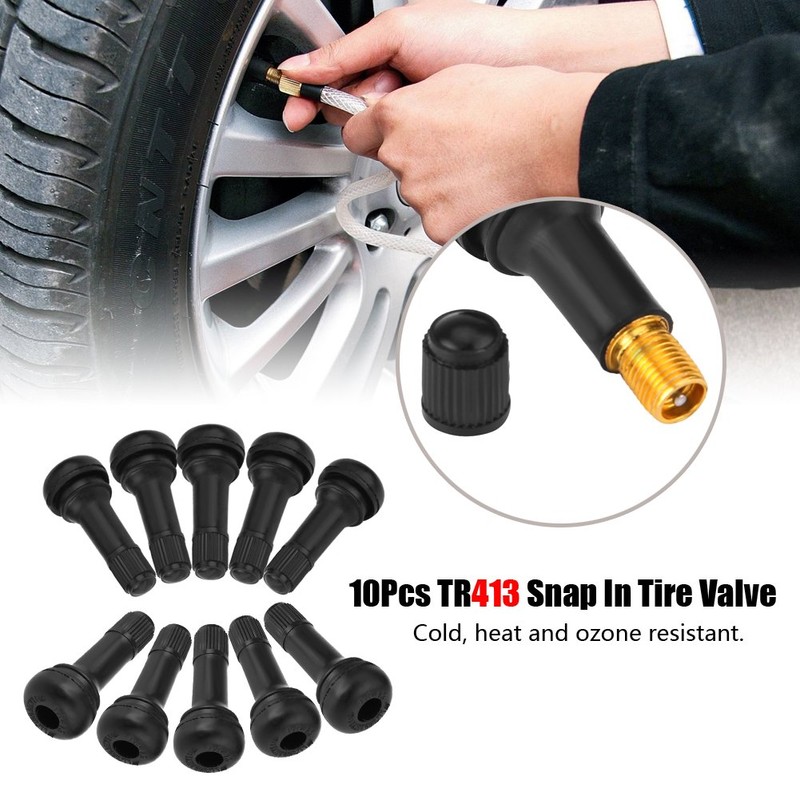 KIMISS 10Pcs Coche TR413 Rueda Neumático Vástago de la válvula