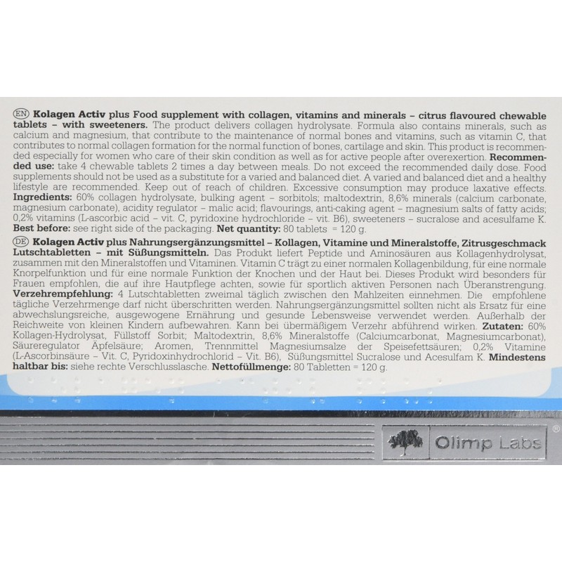 Olimp Kolagen Activ Plus N 80 with Added Calcium, Magnesium,