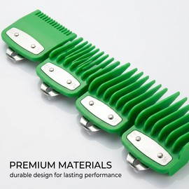4 Pezzi Pettine Tagliacapelli, 1,5 Mm, 3 Mm, 4,5 Mm, 6 Mm Pettini Guida Per Tagliacapelli, Pettini Per Rasoio E Trimmer, Set Di Pettini Per Barba E Capelli, Macchinetta Capelli Per Wahl(Verde,D)