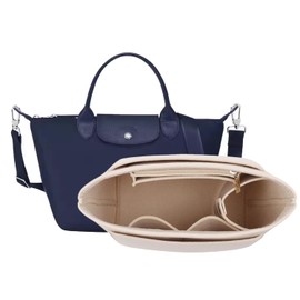 D.DUO Bag Organiser, Purse Insert Organizer for Longchamp Le Pliage Neo Shoulder Bag (Beige, S)