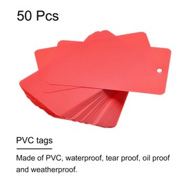MECCANIXITY Waterproof Wires Plastic Shipping Tags,for Product Identification Tags,Valve Marking,Outdoor Tagging,2 x 3.5 inch Red 50Packs