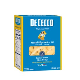 De Cecco Semonlina Pasta, Mezzi Rigatoni No.26, 1 Pound (Pack of 12)