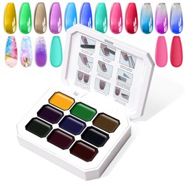 U-Shinein Gradient Painting Gel, 9 Colors Ombre Gel Nail Polish Glazed Colors for Ombre Nails Aura Nails French Manicure Soak Off UV Long-lasting High-glossy Home Nail Salon Dopamine Fructose