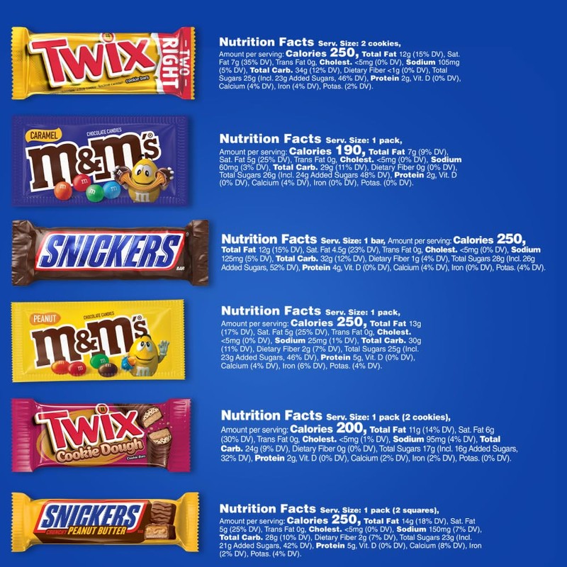 Mars M&M'S Peanut, M&M'S Caramel, SNICKERS Original, SNICKERS Peanut Butter