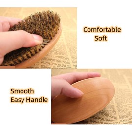 Beard Brush For Men With First Cut Boar Bristles. With Firm Bristles To Tame and Soften Your Facial Hair