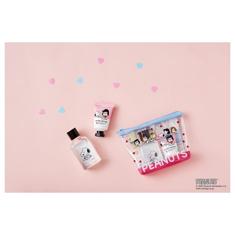 Peanuts Hand Care Set Strawberry Milk Mini Hand Soap 70ml,