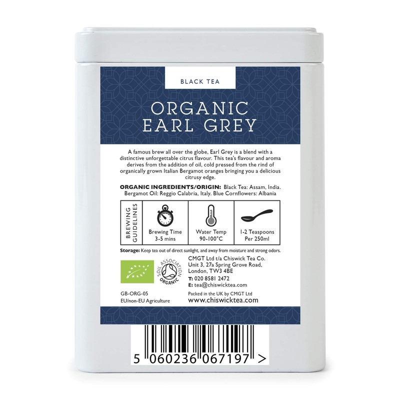 Organic Earl Grey Premium Loose Leaf Black Tea - Chiswick