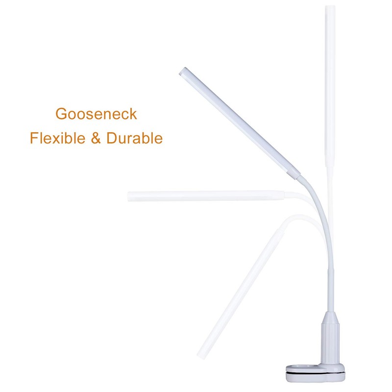 Psiven LED Desk Lamp, Clamp on Desk Light, Eye-Caring Gooseneck
